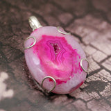 Natural Druzy Necklace Pendant Charms 2 3/8 Inch A628