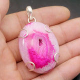 Natural Druzy Necklace Pendant Charms 2 3/8 Inch A628