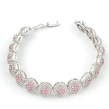 Pink Kunzite WhiteTopaz Bracelet For Women