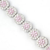 Pink Kunzite WhiteTopaz Bracelet For Women