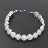 Pink Kunzite WhiteTopaz Bracelet For Women