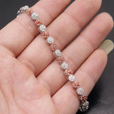 Garnet Zircon Floral Bracelet 7'' Women Wedding Party Present