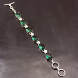 Green Topaz Chain Bracelet for Women 7.5 Inch