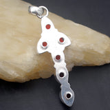 Hermosa Holy Cross Garnet Charms Necklace Pendant A689