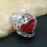 Heart Shape Garnet Silver Necklace Pendant for Women