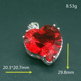 Heart Shape Garnet Silver Necklace Pendant for Women