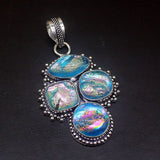 Dichroic Glass Charm Necklace Pendant for Women
