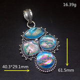 Dichroic Glass Charm Necklace Pendant for Women