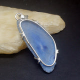 Hermosa Druzy Silver Charm Necklace Pendant for Women