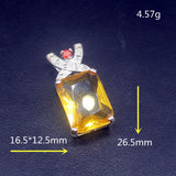 Yellow Citrine Garnet Silver Charm Necklace Pendant