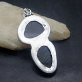 Hermosa Dichroic Glass Silver Pendant Necklace Charm