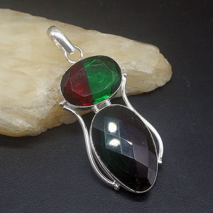 Hermosa Jewelry Dichroic Glass Silver Charm Necklace Pendant