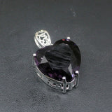 Purple Amethyst Heart Charm Necklace Pendant for Women