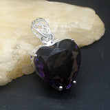 Purple Amethyst Heart Charm Necklace Pendant for Women