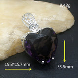 Purple Amethyst Heart Charm Necklace Pendant for Women