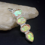 Hermosa Natural Dichroic Glass Charm Necklace Pendant