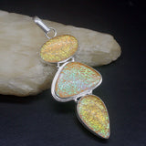 Hermosa Dichroic Glass Silver Charm Necklace Pendant