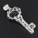 Hermosa Jewelry Amethyst Key Shape Necklace Pendant