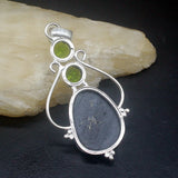 Abalone Shell Green Peridot Charm Necklace Pendant for Women