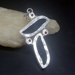 Dichroic Glass Red Garnet Charm Necklace Pendant for Women