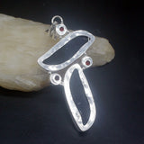 Dichroic Glass Red Garnet Charm Necklace Pendant for Women