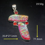 Dichroic Glass Red Garnet Charm Necklace Pendant for Women