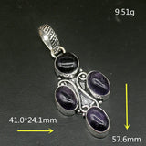Purple Charoite Silver Charm Necklace Pendant for Women