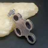 Purple Charoite Silver Charm Necklace Pendant for Women