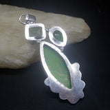 Green Turquoise Peridot Silver Charm Necklace Pendant