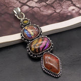 Beautiful Dichroic Glass Pendant Necklace Charm
