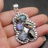 Hermosa Dichroic Glass Silver Pendant Necklace