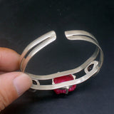 Purple Amethyst Silver Cuff Bangle for Women