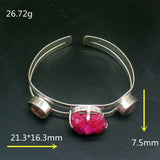 Purple Amethyst Silver Cuff Bangle for Women