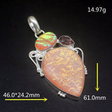 Purple Amethyst Dichroic Glass Charm Necklace Pendant