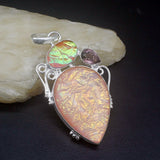 Purple Amethyst Dichroic Glass Charm Necklace Pendant