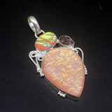 Purple Amethyst Dichroic Glass Charm Necklace Pendant