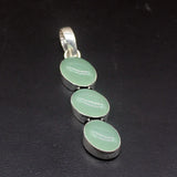 Three-stone Agate Silver Charm Necklace Pendant for Women
