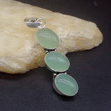 Three-stone Agate Silver Charm Necklace Pendant for Women