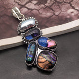 Hermosa Jewelry Dichroic Glass Silver Pendant Necklace Charm DH07