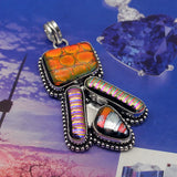 Mysterious Dichroic Glass Silver Pendant Necklace Charm DH03