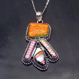 Mysterious Dichroic Glass Silver Pendant Necklace Charm DH03