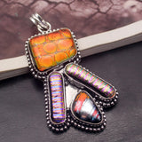 Mysterious Dichroic Glass Silver Pendant Necklace Charm DH03
