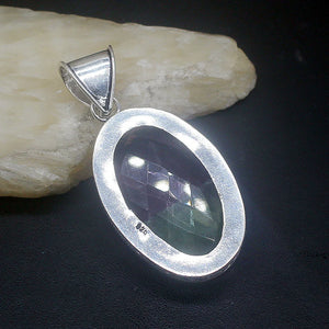 Hermosa Jewelry Dichroic Glass Oval Charm Necklace Pendant