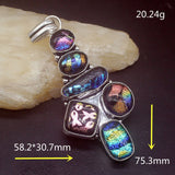 Dichroic Glass Silver Necklace Pendant for Women