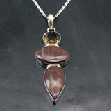Marvelous OceanJasper SmokyTopaz Pendant Necklace A245