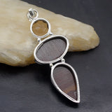 Marvelous OceanJasper SmokyTopaz Pendant Necklace A245