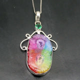 Solar Quartz Green Topaz Necklace Pendant Charms 2 3/4 Inch