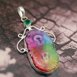 Solar Quartz Green Topaz Necklace Pendant Charms 2 3/4 Inch