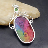 Solar Quartz Green Topaz Necklace Pendant Charms 2 3/4 Inch