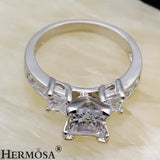 Hermosa Zircon Wedding Rings Bridal Bands Size 6.5# 8#